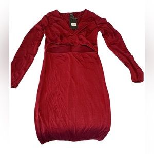 Burgundy cut out dress